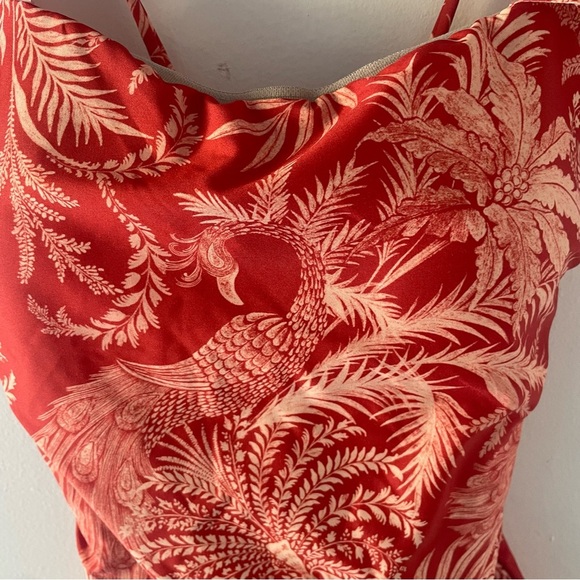 New Leonisa Orange Floral Off-Shoulder Ruffle One Piece Swimsuit 37747 - Picture 6 of 12